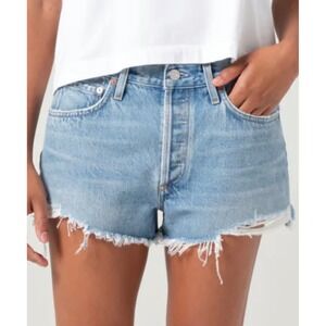 AGOLDE Parker Short Vintage Cut Off Denim Jean Shorts Size 32 Distressed Light